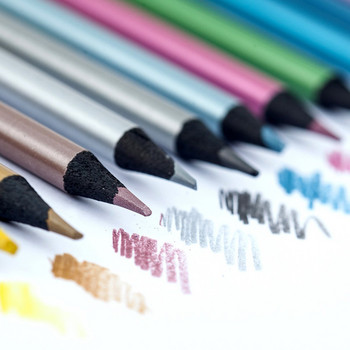 12 цветни метални цветни моливи Комплект за рисуване Скициране Цветни моливи за оцветяване на рисуване Професия Художествени принадлежности за художник