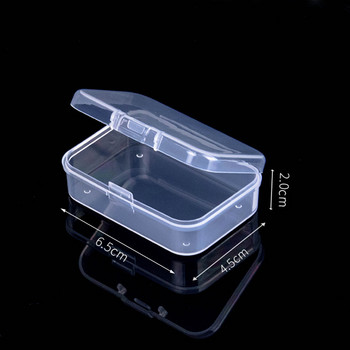 Пластмасови кутии за съхранение Правоъгълна мини прозрачна кутия за бижута Контейнер Опаковъчна кутия за пръстени Обеци Мъниста Събиране на канцеларски материали