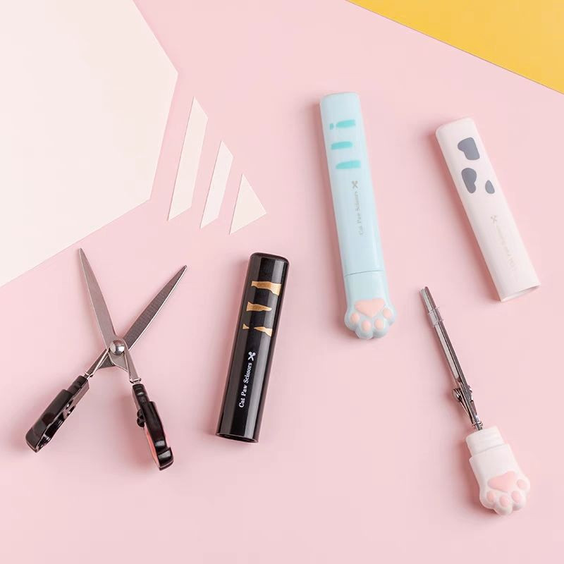 Szép macskamancs alakú olló Rajzfilm Mini Hordozható Művész Olló Scrapbook Barkácseszközök Matricák Vágó Iskolai Kellékek Irodaszerek