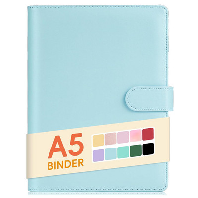 A5 Binder PU Δερμάτινο κάλυμμα 6-ring Notebook Binder for A5 Filler Paper, Refillable A5 Personal Planner Binder with Magnetic