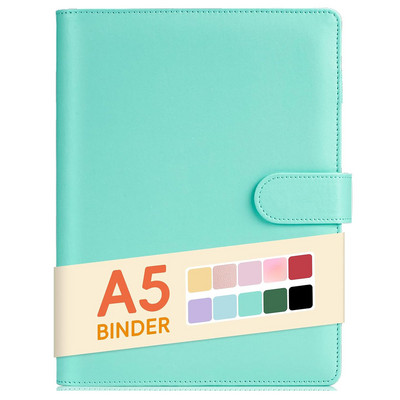 A5 Binder PU Δερμάτινο κάλυμμα 6-ring Notebook Binder for A5 Filler Paper, Refillable A5 Personal Planner Binder with Magnetic