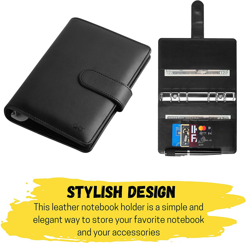 A5 Binder PU Δερμάτινο κάλυμμα 6-ring Notebook Binder for A5 Filler Paper, Refillable A5 Personal Planner Binder with Magnetic