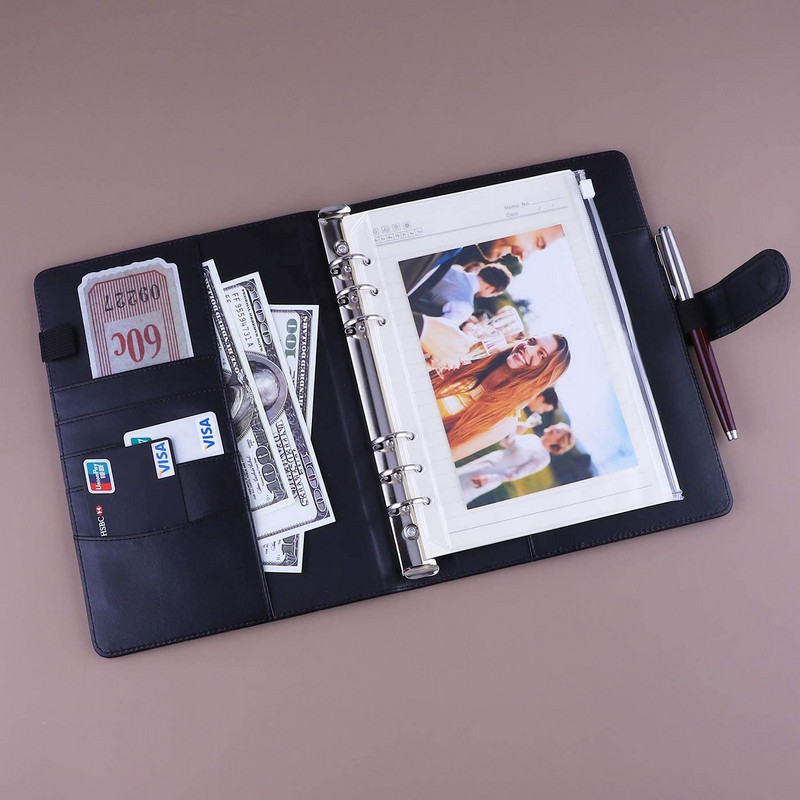 A5 Binder PU Δερμάτινο κάλυμμα 6-ring Notebook Binder for A5 Filler Paper, Refillable A5 Personal Planner Binder with Magnetic