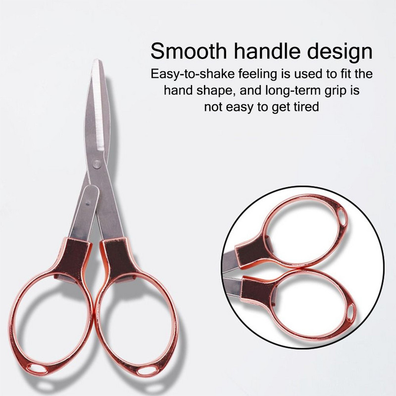 Pārnēsājamas saliekamās šķēres nerūsējošā tērauda makšķerēšanas auklas griezējs rokas instruments šūšanas šķēres rokdarbu šķēres kancelejas preces šķēres