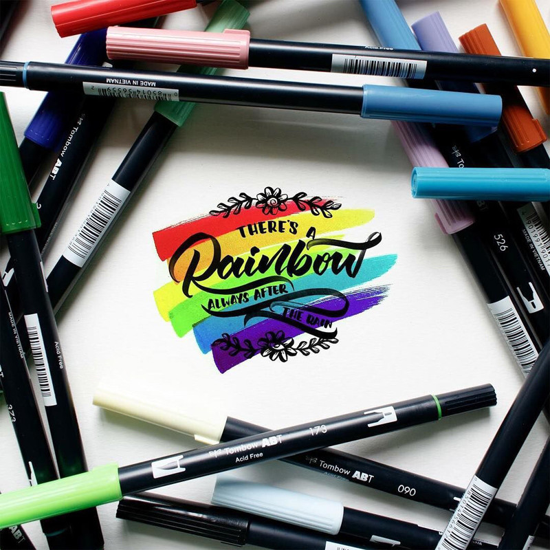 1db TOMBOW AB-T Japan 96 szín dupla fejű ecset toll jelölő szakma vízjelölő tollfestési kellékek