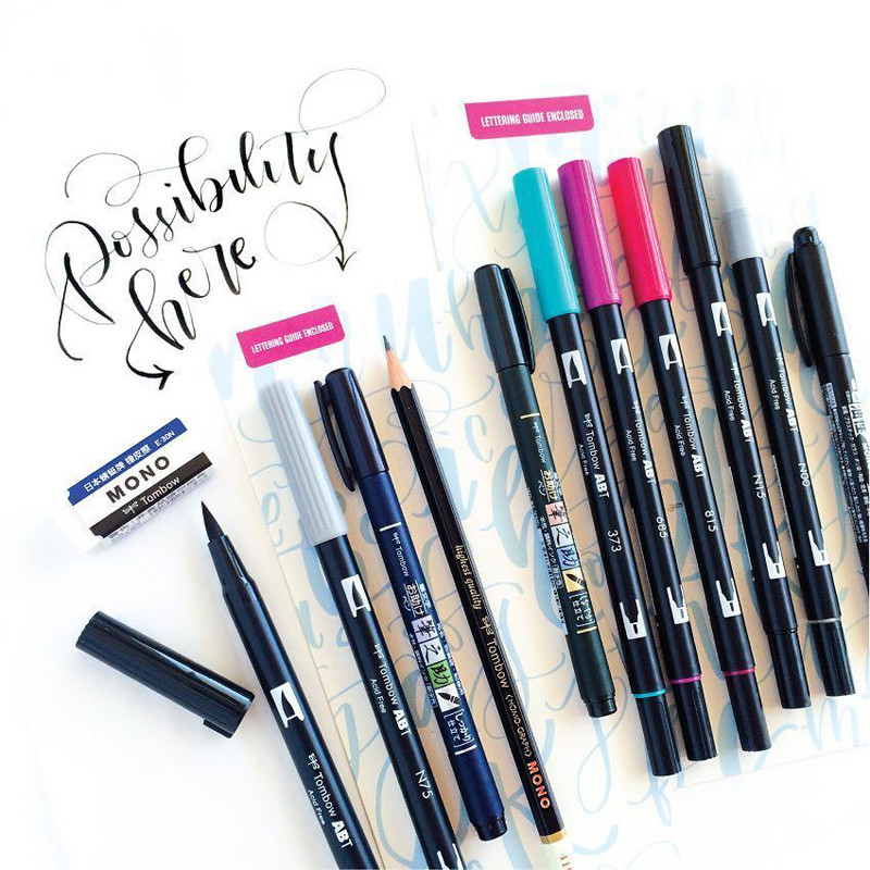 1db TOMBOW AB-T Japan 96 szín dupla fejű ecset toll jelölő szakma vízjelölő tollfestési kellékek