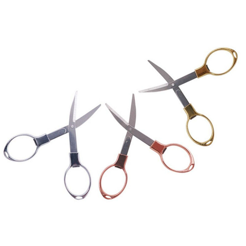 Pārnēsājamas saliekamās šķēres rokas rīks saliekamās makšķerēšanas auklas griezējs nerūsējošā tērauda daudzfunkcionālas kancelejas piederumu šķēres Students