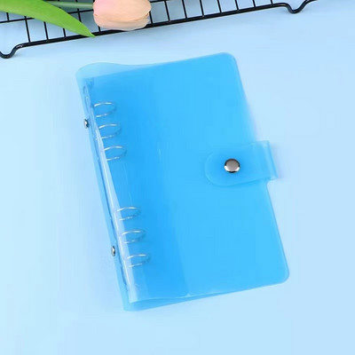 A6 segtuvų skaidraus blizgučio pakartotinai užpildomas 6 žiedų nešiojamojo kompiuterio dangtelis su užsegamu mygtuku, laisvų lapų aplanko nešiojamojo kompiuterio asmeninis planuotojas