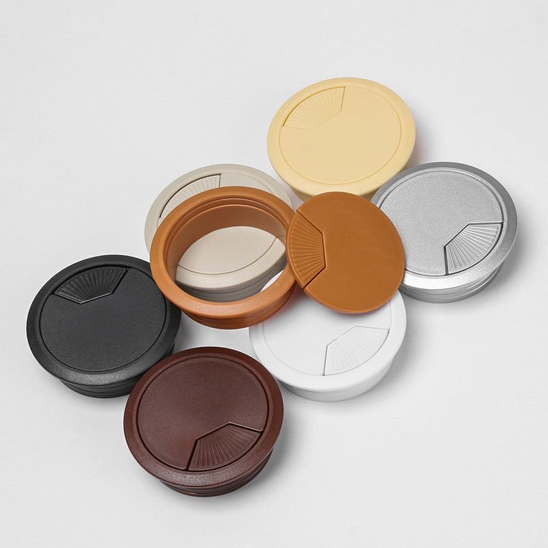 60/80 mm stalinis stalas plastikinis kabelio skylės dangtelis Kompiuterio stalas Apvalus laidas Tvarkingas įvorė Stalinis stalas Kabelio tvirtinimo elementas Kabelio spaustukas