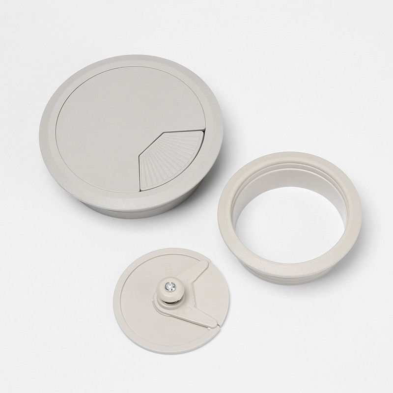 60/80 mm stalinis stalas plastikinis kabelio skylės dangtelis Kompiuterio stalas Apvalus laidas Tvarkingas įvorė Stalinis stalas Kabelio tvirtinimo elementas Kabelio spaustukas