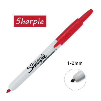 Új, 3 színű Sharpie visszahúzható nyomótoll 0,5 mm-es Egy 1-2 mm-es Art pormentes kellékek Doodling manga rajz írószer