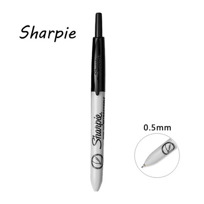 Új, 3 színű Sharpie visszahúzható nyomótoll 0,5 mm-es Egy 1-2 mm-es Art pormentes kellékek Doodling manga rajz írószer