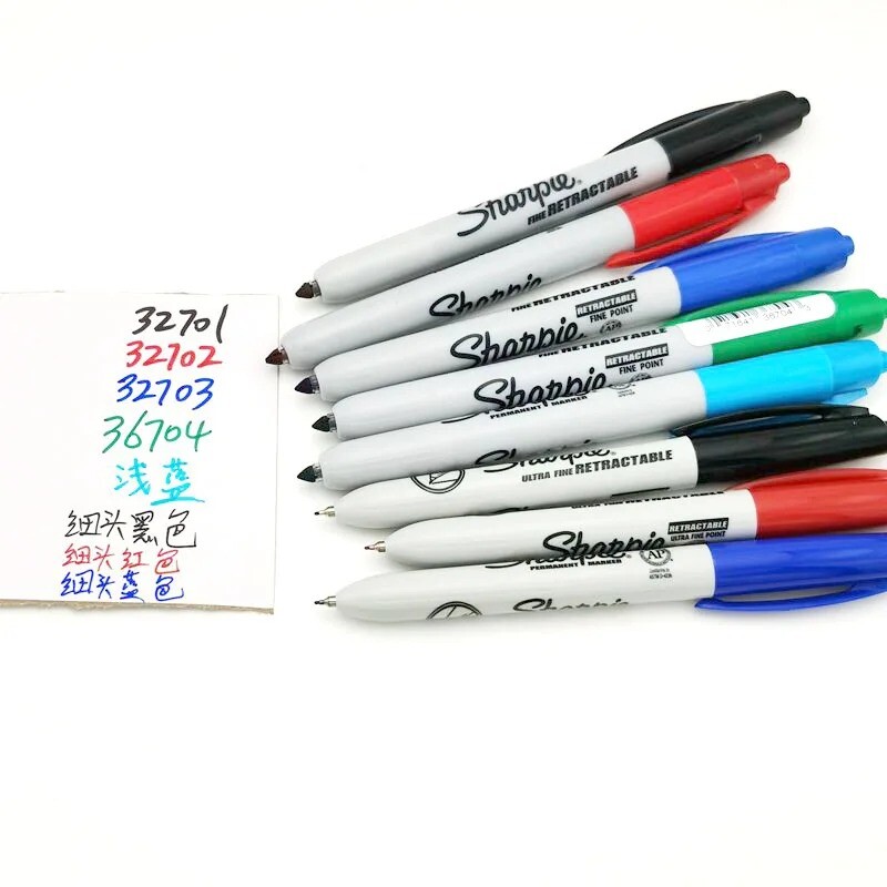 Új, 3 színű Sharpie visszahúzható nyomótoll 0,5 mm-es Egy 1-2 mm-es Art pormentes kellékek Doodling manga rajz írószer