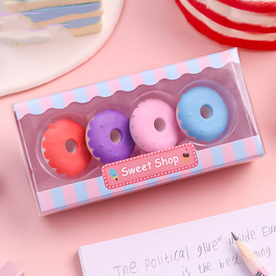 4 db/doboz Kawaii Lollipop Sweety Ice Cream Diákírószerek Iskolai Irodaszerek Gyermek radír gyerekeknek Ceruza radír