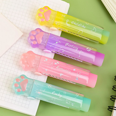 Kawaii Push-pull Design Cat Paw Portable Rubber Eraser Χαριτωμένο εργαλείο διόρθωσης μαθητή Παιδικά σχολικά είδη γραφείου Χαρτικά δώρου