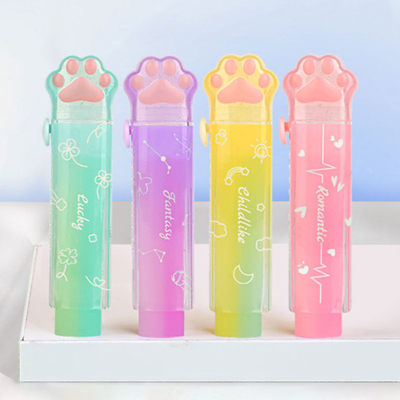 Kawaii Push-pull Design Cat Paw Portable Rubber Eraser Χαριτωμένο εργαλείο διόρθωσης μαθητή Παιδικά σχολικά είδη γραφείου Χαρτικά δώρου