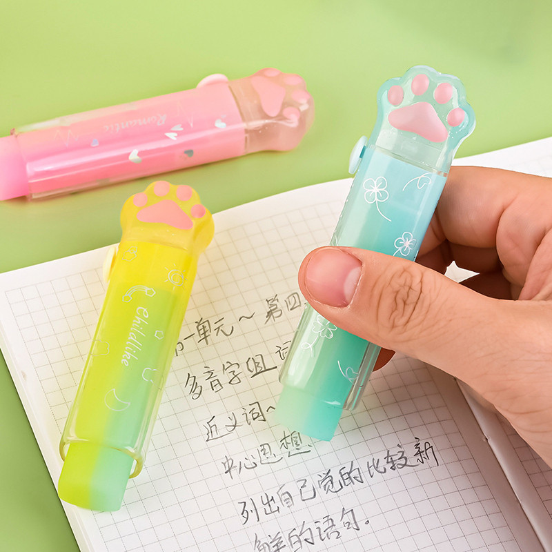 Kawaii Push-pull Design Cat Paw Portable Rubber Eraser Χαριτωμένο εργαλείο διόρθωσης μαθητή Παιδικά σχολικά είδη γραφείου Χαρτικά δώρου