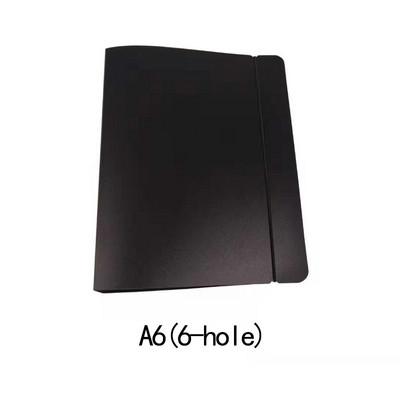 Μαύρο ημιδιαφανές προϊόν αρχειοθέτησης Loose Leaf A4 A5 A6 Binder Notebook Sheet Shell Office School 4/6 Holes Notebook Co