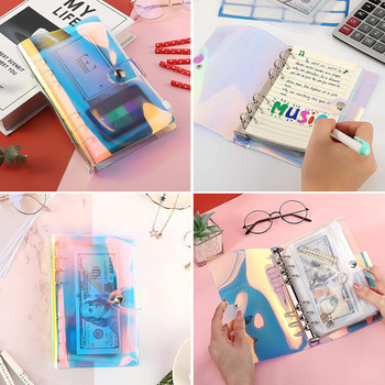 ΝΕΟ A6 Clear Soft PVC Binder Cover Planner Φάκελος με 6 δακτυλίους Loose-Leaf Σύστημα φακέλων προϋπολογισμού μετρητών με 10 τσέπες τμχ