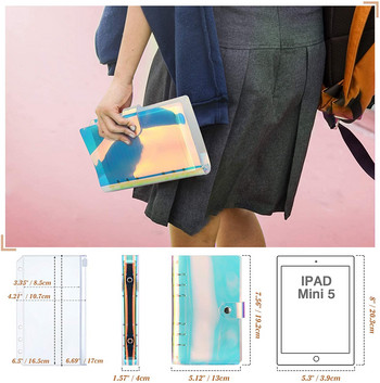 ΝΕΟ A6 Clear Soft PVC Binder Cover Planner Φάκελος με 6 δακτυλίους Loose-Leaf Σύστημα φακέλων προϋπολογισμού μετρητών με 10 τσέπες τμχ