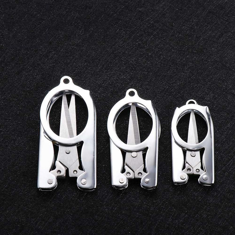 Νέο Mini Foldable Scissors Compact από ανοξείδωτο ατσάλι Scissors Φορητό ψαλίδι τσέπης Handcraft Fishing Travel Supplies Office