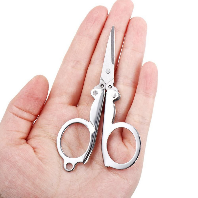 Νέο Mini Foldable Scissors Compact από ανοξείδωτο ατσάλι Scissors Φορητό ψαλίδι τσέπης Handcraft Fishing Travel Supplies Office