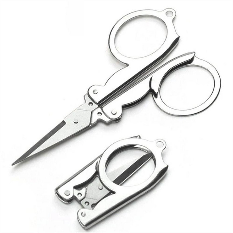 Νέο Mini Foldable Scissors Compact από ανοξείδωτο ατσάλι Scissors Φορητό ψαλίδι τσέπης Handcraft Fishing Travel Supplies Office