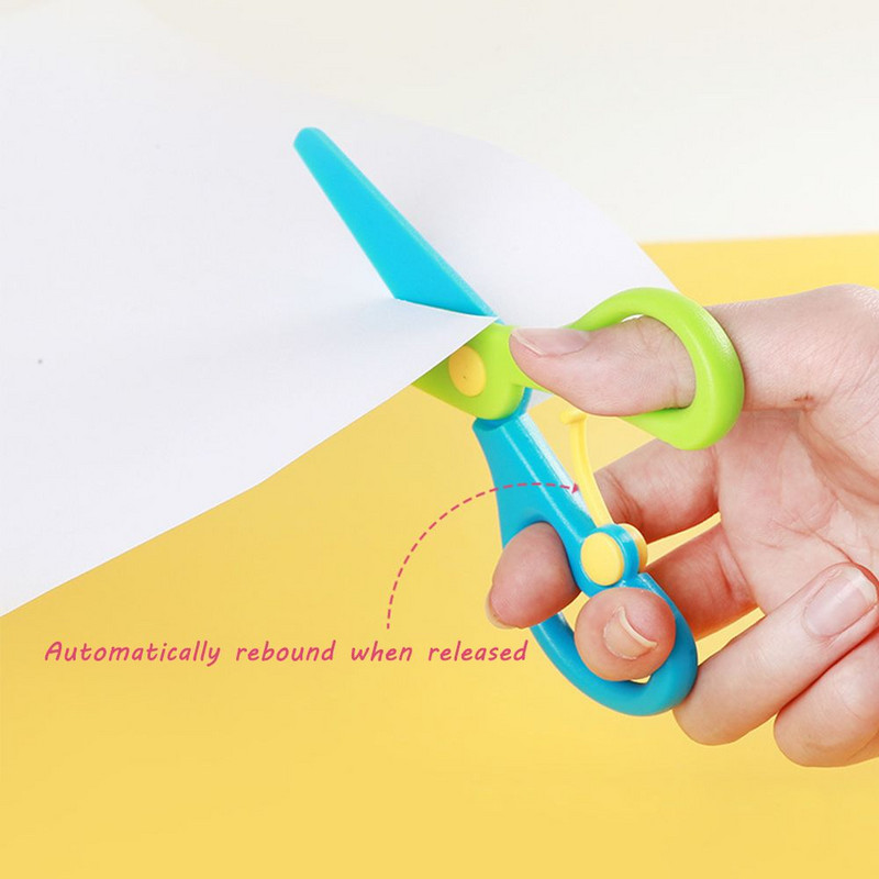 Bērniem drošas plastmasas šķēres bērnudārza roku māksla DIY amatniecība origami papīra griešanas šķēres biroja skolas kancelejas preces