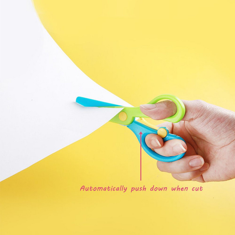 Bērniem drošas plastmasas šķēres bērnudārza roku māksla DIY amatniecība origami papīra griešanas šķēres biroja skolas kancelejas preces