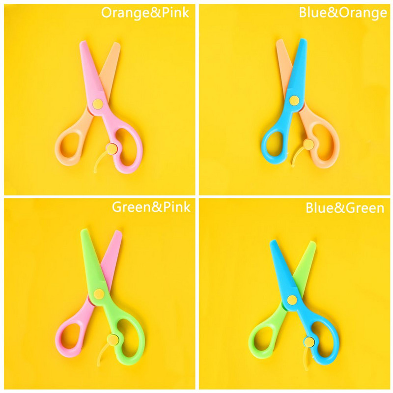 Bērniem drošas plastmasas šķēres bērnudārza roku māksla DIY amatniecība origami papīra griešanas šķēres biroja skolas kancelejas preces