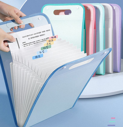 Függőleges kézi szervtáska A4-es papír irattartó nagy kapacitású többrétegű kibontható mappa Tanulói adatválogató tárolótáska