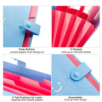 Α4 φακέλου πολλαπλών στρώσεων Dutton File bag File bag Candy Color Τσάντα οργάνων πέντε πλέγματος μεγάλης χωρητικότητας Κορεατικά απλά χαρτικά γραφείου