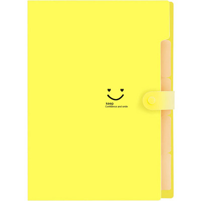 A4 Многослойна папка Dutton File Bag File Bag Candy Color Five Grid Organ Bag Голям капацитет Корейски прости канцеларски материали