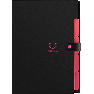 A4 Многослойна папка Dutton File Bag File Bag Candy Color Five Grid Organ Bag Голям капацитет Корейски прости канцеларски материали