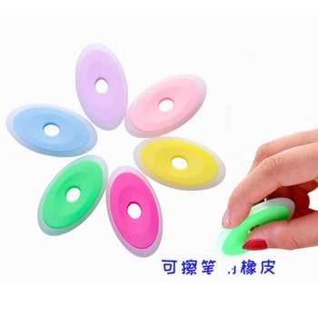 6 τμχ/Σετ Erasable Gel Pen Special Rubber Color Oval Eraser for Neutral Erasable Pen Correction Supplies Σχολική γραφική ύλη