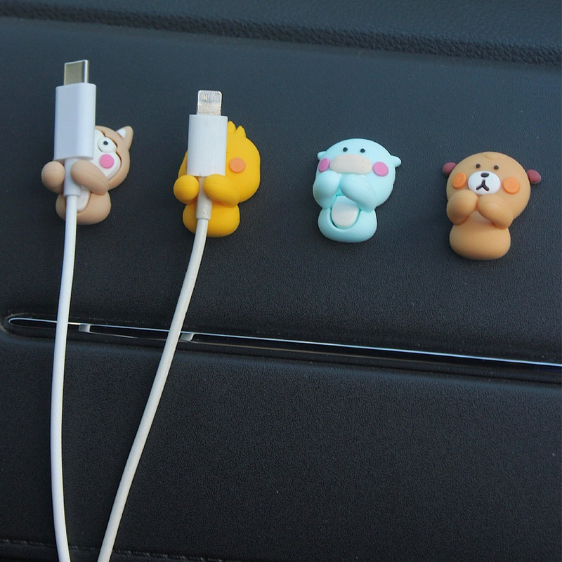 Samoljepljivi držač podatkovnog kabela, kopča, izdržljivi silikonski višenamjenski organizator kabela za punjenje, dodaci za ukrašavanje automobila