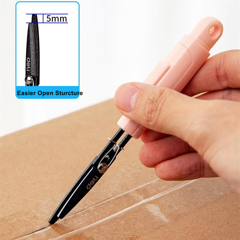 DELI Small Scissors Non Sticky Blade Paper Scissors Cutter Box Opener Scissor Stationery