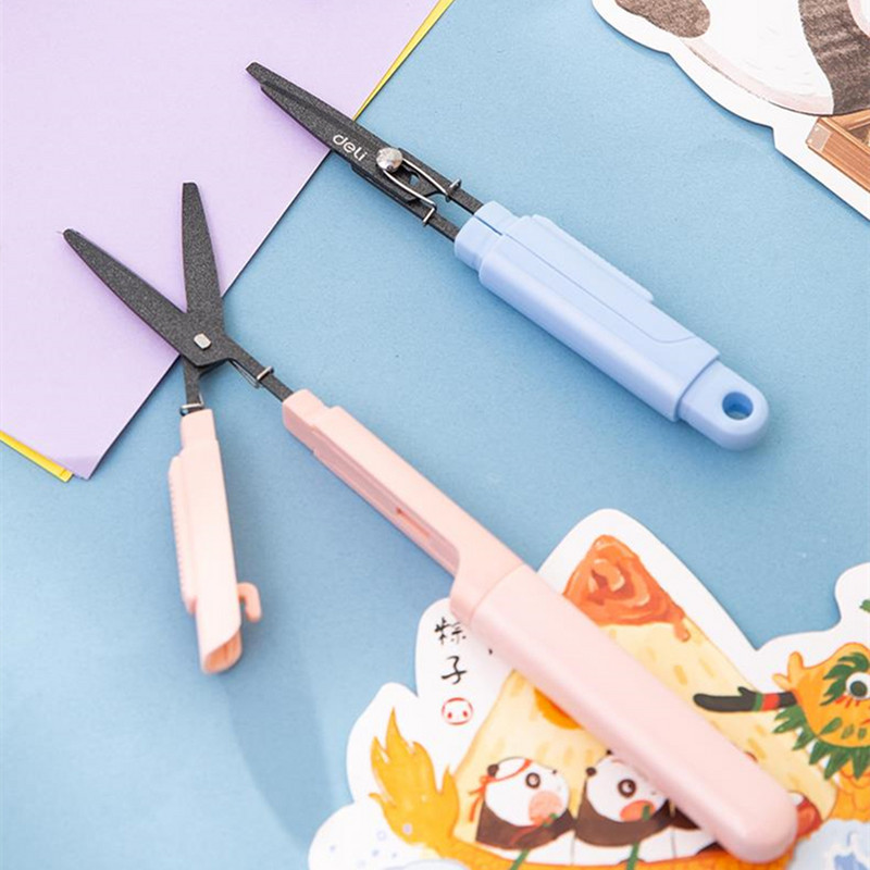 DELI Small Scissors Non Sticky Blade Paper Scissors Cutter Box Opener Scissor Stationery