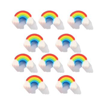 10 бр./Партида Kawaii Rainbow Erasers Студентски молив Гумени ученически канцеларски материали Сладък анимационен мини Rainbow Bridge Eraser за детски подаръци