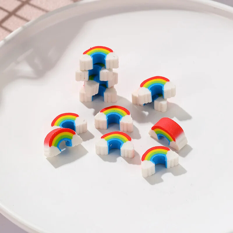 10 db/tétel Kawaii Rainbow Erasers Diákceruza Gumi Iskolai Irodaszerek Aranyos Rajzfilm Mini Szivárvány Híd Radír Gyerekeknek Ajándékok