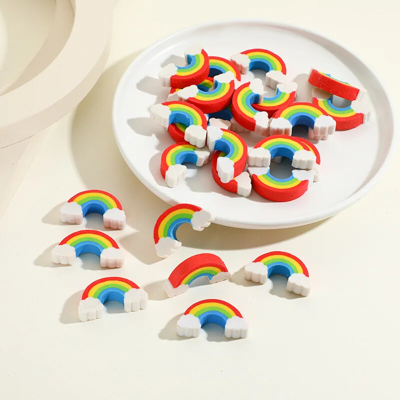 10 db/tétel Kawaii Rainbow Erasers Diákceruza Gumi Iskolai Irodaszerek Aranyos Rajzfilm Mini Szivárvány Híd Radír Gyerekeknek Ajándékok