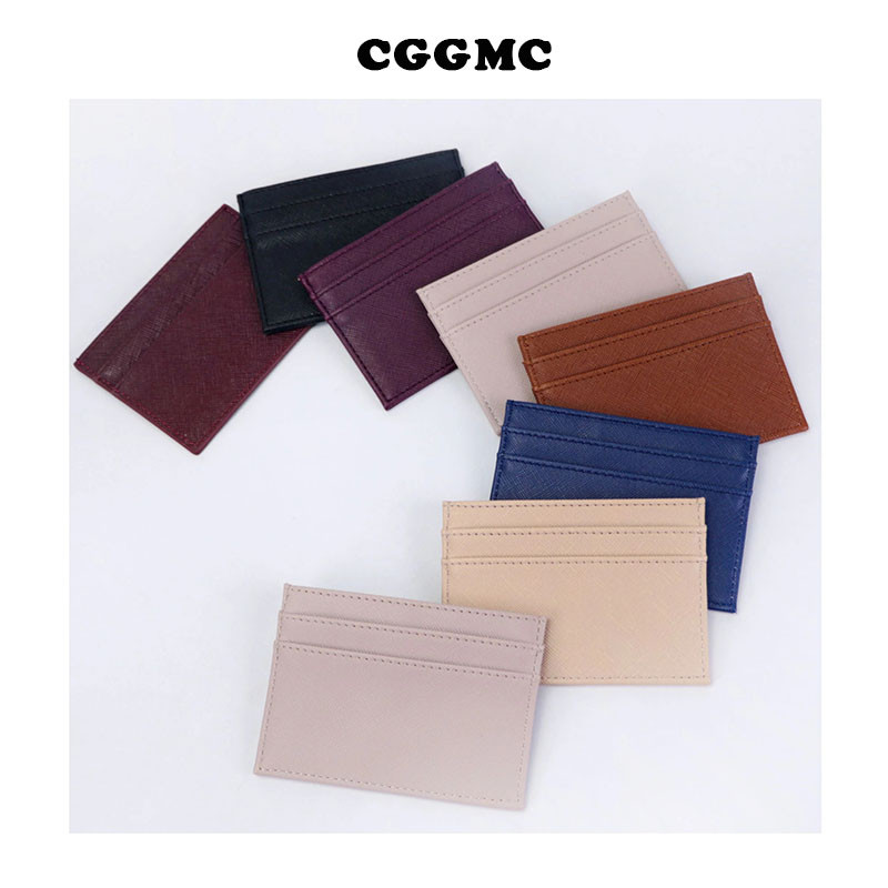 Ingyenes egyéni betűk Saffiano PU bőr kártyatartó vékony RFID blokkoló pénztárca DIY kezdőbetűk Hitelazonosító tok Táska Több kártyahely