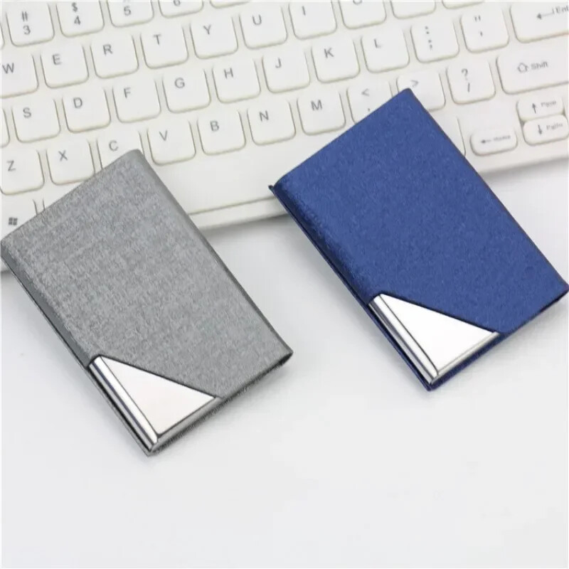 Névjegykártyatartó mágneses PU bőr rozsdamentes acél névjegykártya tokkal ID névkártya tok férfiaknak női irodai 95*63mm