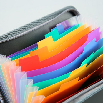 Φάκελος αρχείων 13 Grids A6 Φορητός PP Μεγάλης χωρητικότητας Rainbow Organ Bag Multi-layer Bill Business Card Storage Book
