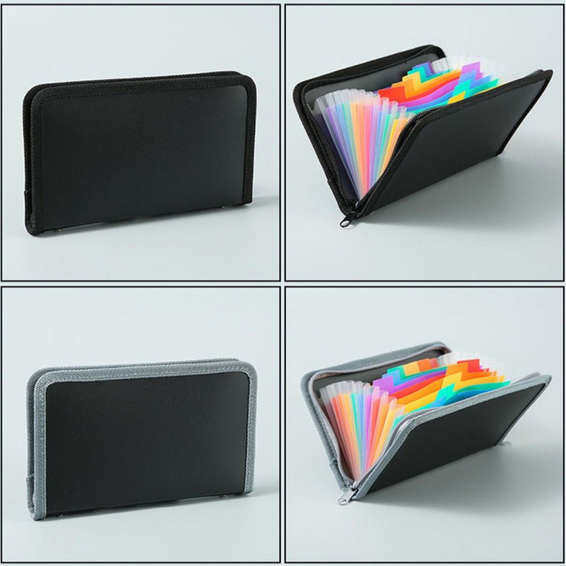 13 rešetki A6 mapa s datotekama, prijenosna PP torba za orgulje duginih boja velikog kapaciteta, višeslojna knjiga za pohranu posjetnica