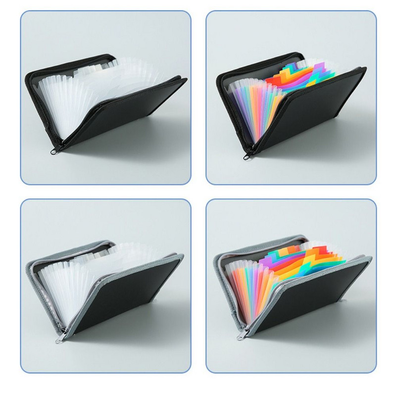 13 rešetki A6 mapa s datotekama, prijenosna PP torba za orgulje duginih boja velikog kapaciteta, višeslojna knjiga za pohranu posjetnica