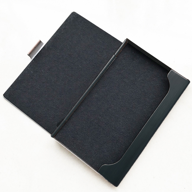 Nerūdijančio plieno dėžutės vizitinės kortelės dėklas Kreditinės kortelės dėklas Kortelių dėžutės kortelių laikiklis Vienspalvis, telpa 13 verslo kortelių iš nerūdijančio plieno