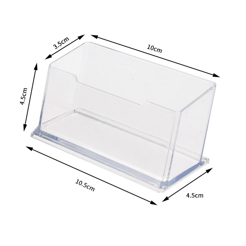 Акрилен държач за визитки Прозрачни картички с имена Органайзер Офис Настолен дисплей Стойка Прозрачен рафт за визитки Кутия за съхранение