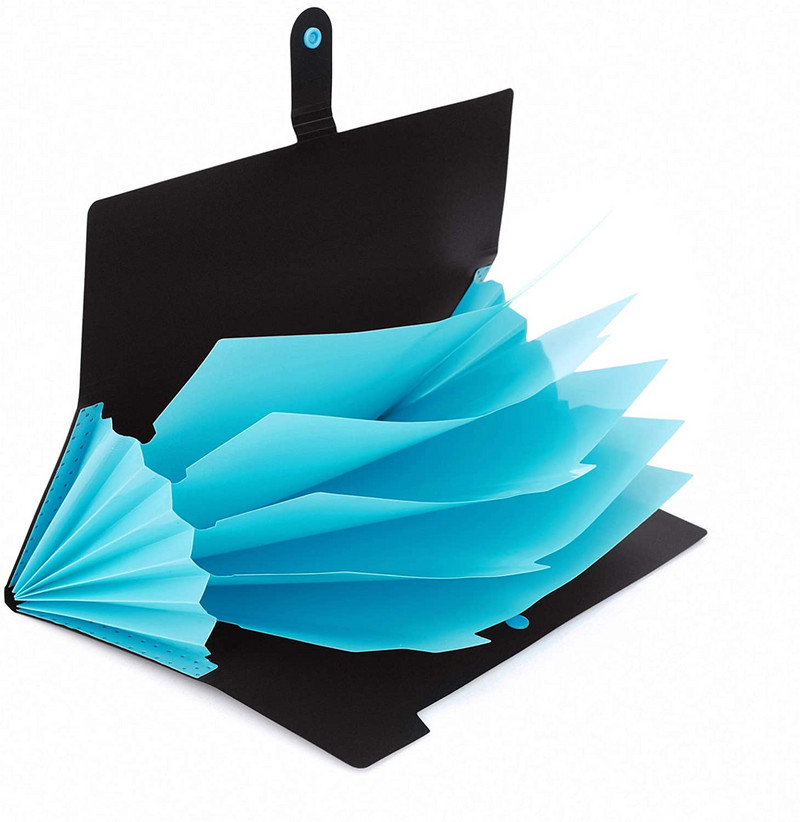 Φάκελοι φακέλων αρχείων ακορντεόν A4 Plastic Muilt-Colors, Επέκταση φακέλων αρχείων με 6 τσέπες, με κούμπωμα, για σχολικό γραφείο στο σπίτι