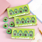 4 db/készlet Kawaii Avocado Expressions Gumi radír Ceruza radír gyerekeknek Irodaszerek Ajándék Nyeremények Iskolai Irodaszerek